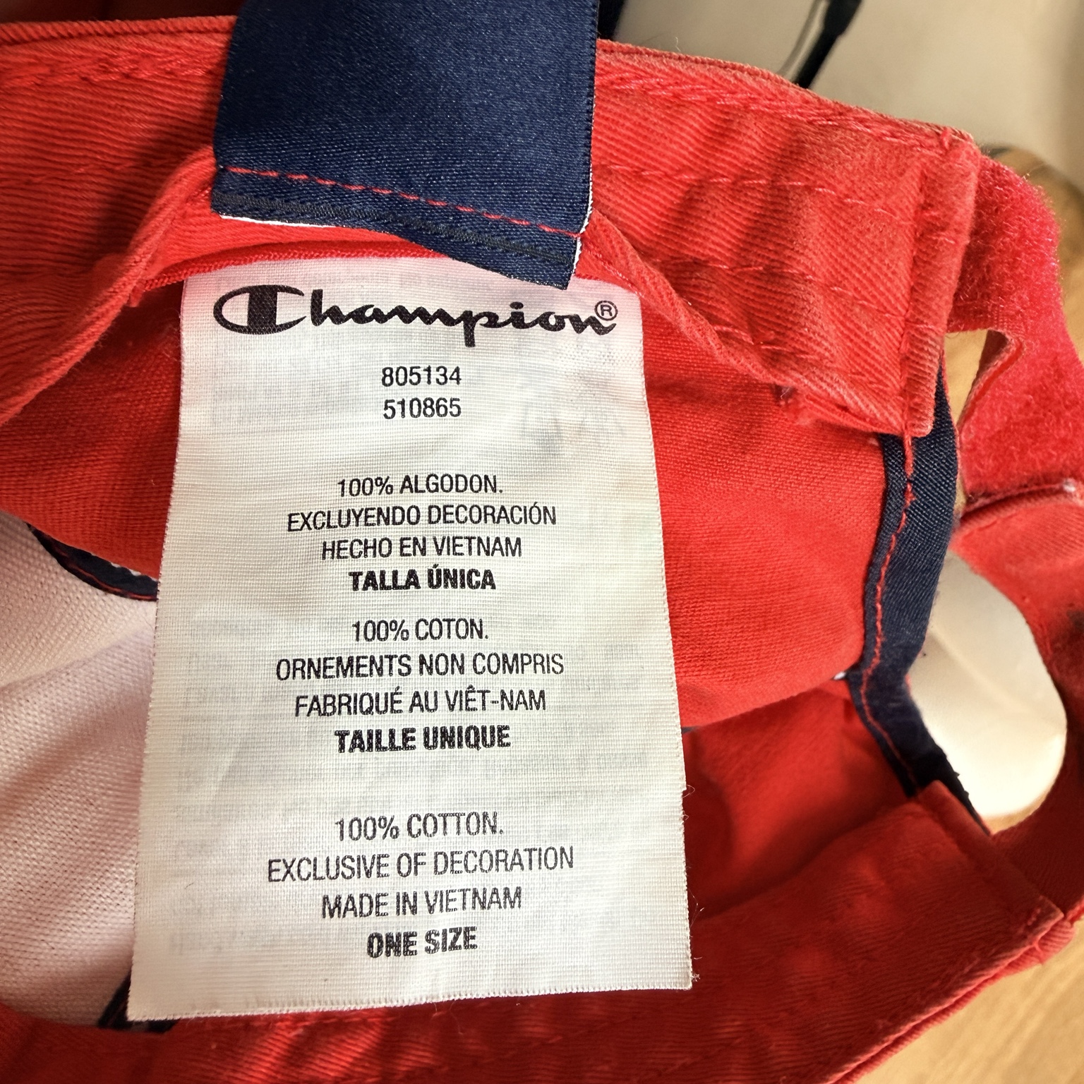 Champion Red Cotton Adjustable Baseball Cap One Size image 6