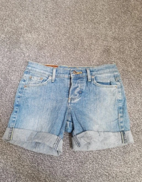 Lee Light Blue Denim Shorts Embroidered Pockets 27" image 5