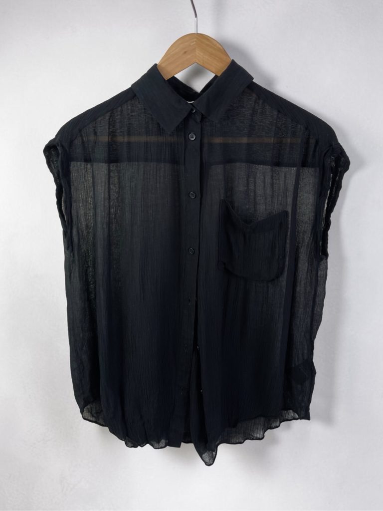 & other stories oversized boxy fit shirt Sheer top chiffon silk