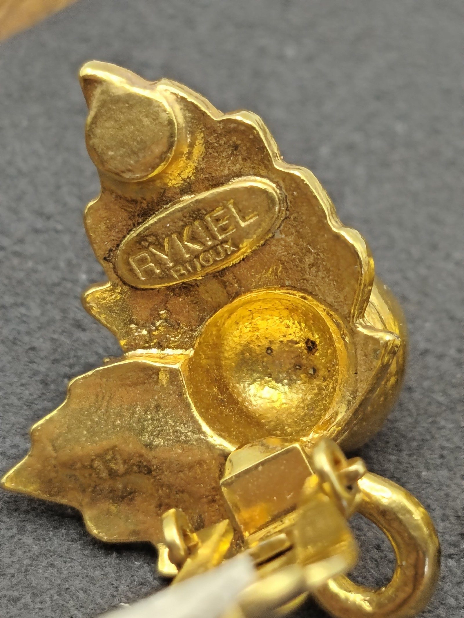 Rykiel Women Gold Leaf Clip-On Earrings image 4