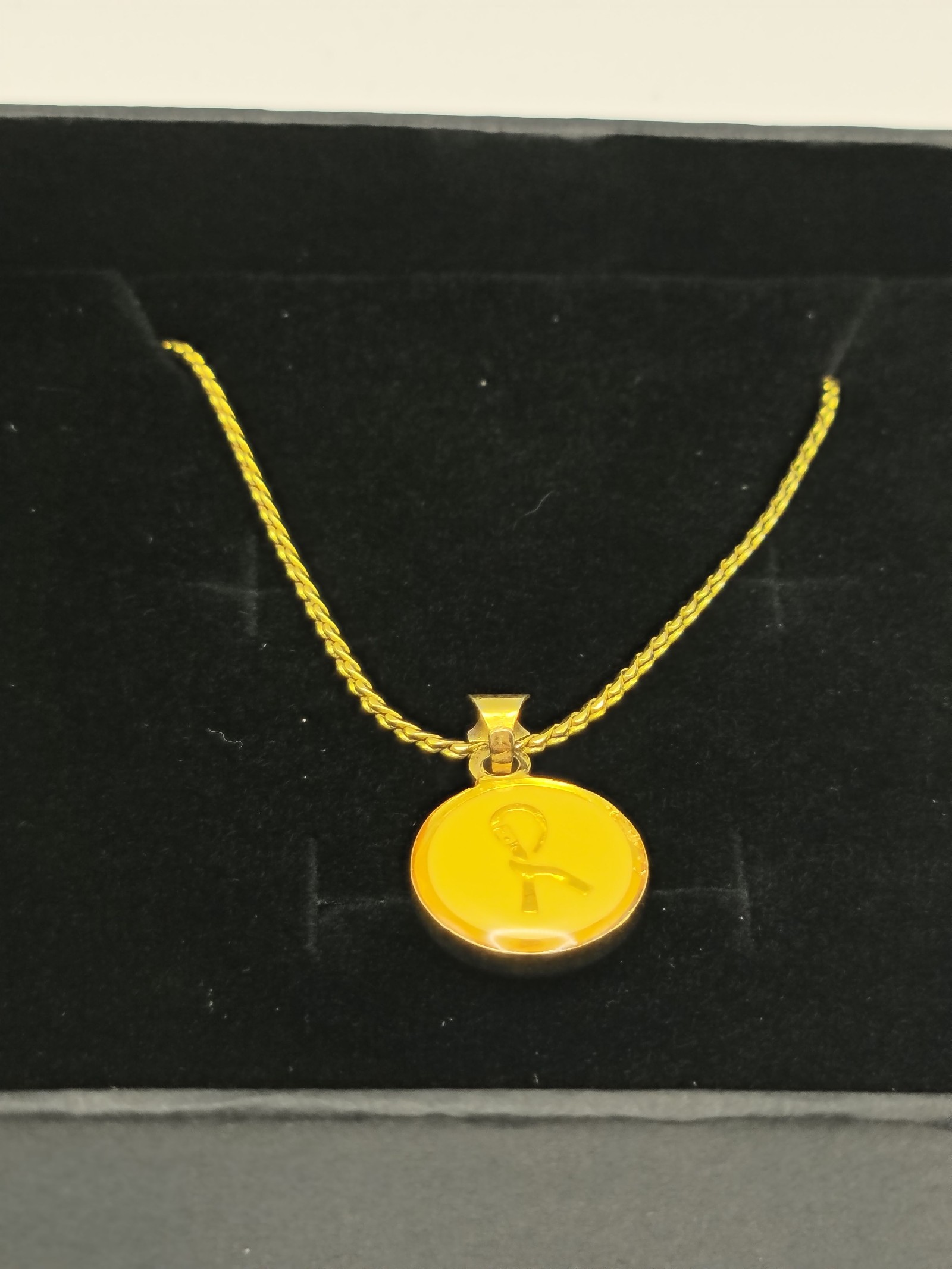 Yellow Gold Tone Circle Pendant Women Necklace Other image 2