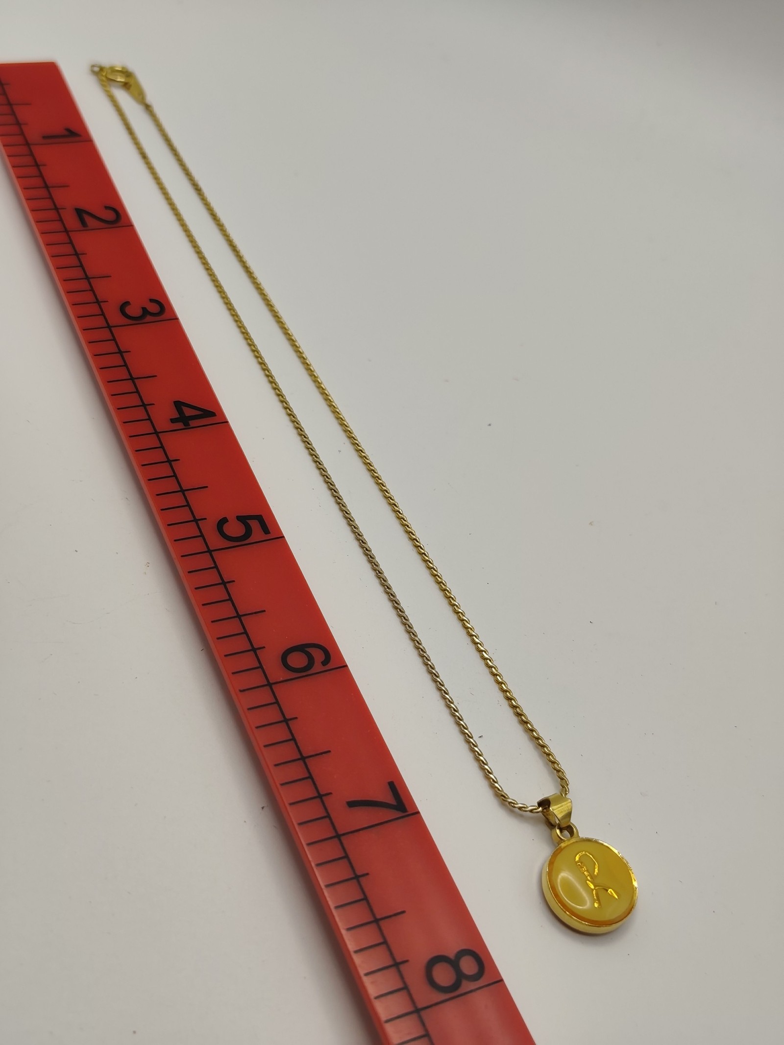 Yellow Gold Tone Circle Pendant Women Necklace Other image 9