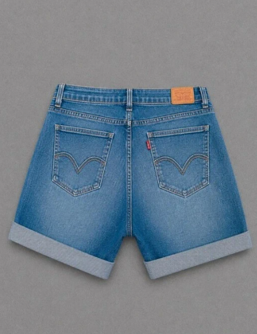 Blue Levi's Red Tab denim shorts 529 Curvy Boot 30"