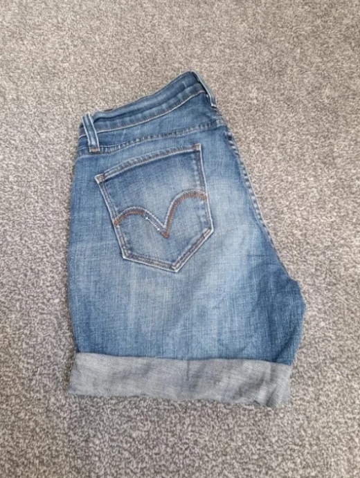 Blue Levi's Red Tab denim shorts 529 Curvy Boot 30" image 2