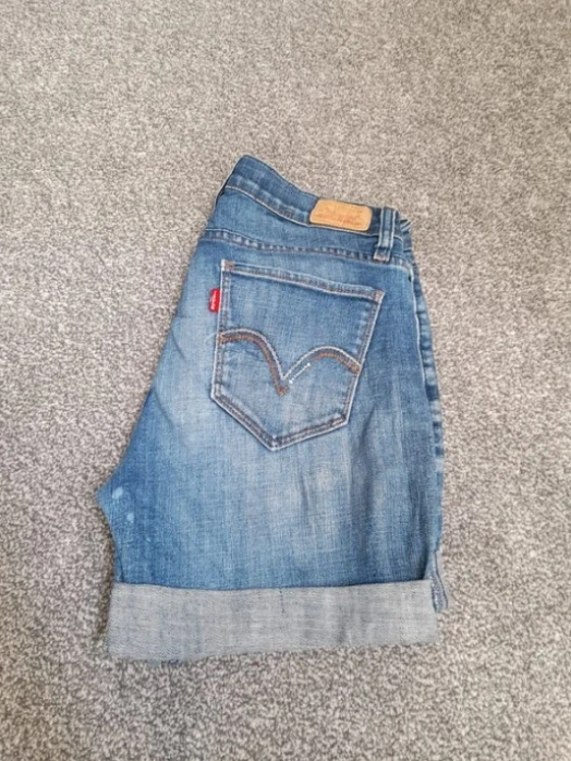 Blue Levi's Red Tab denim shorts 529 Curvy Boot 30" image 3