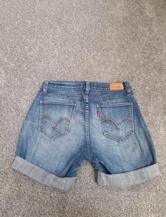 Blue Levi's Red Tab denim shorts 529 Curvy Boot 30" image 6