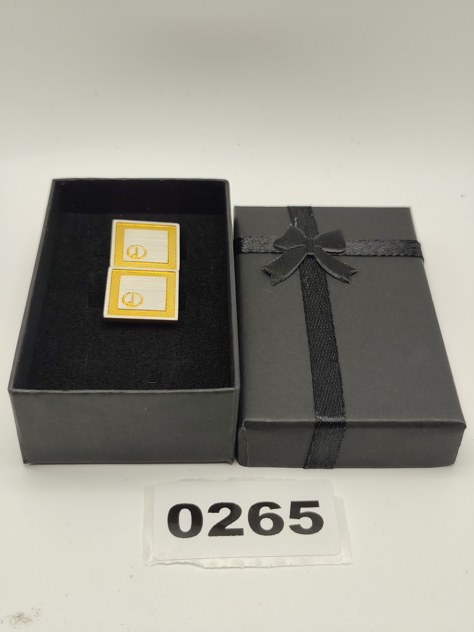 Dunhill Yellow & Silver Tone Square Cufflinks One Size