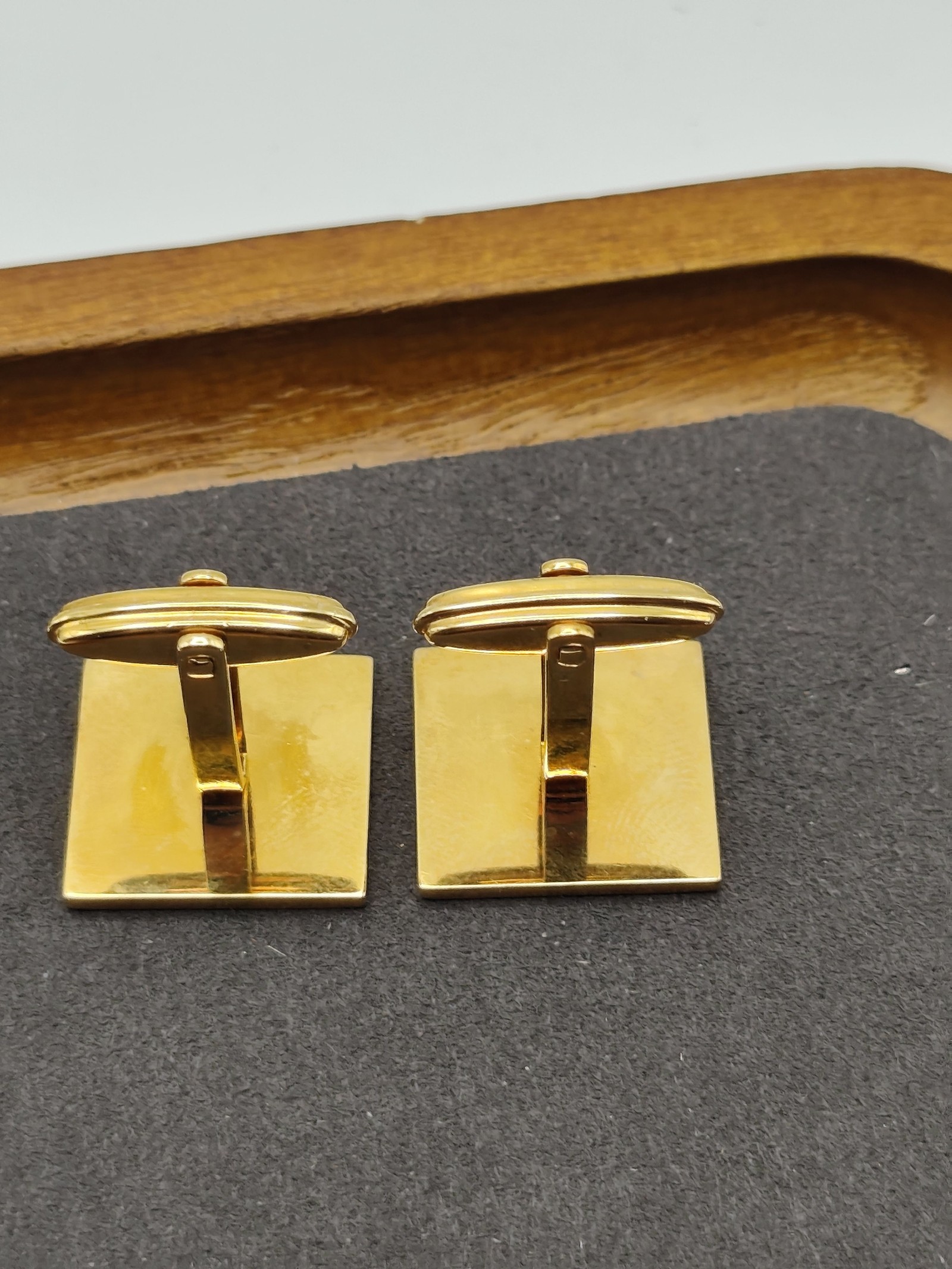 Dunhill Yellow & Silver Tone Square Cufflinks One Size image 9