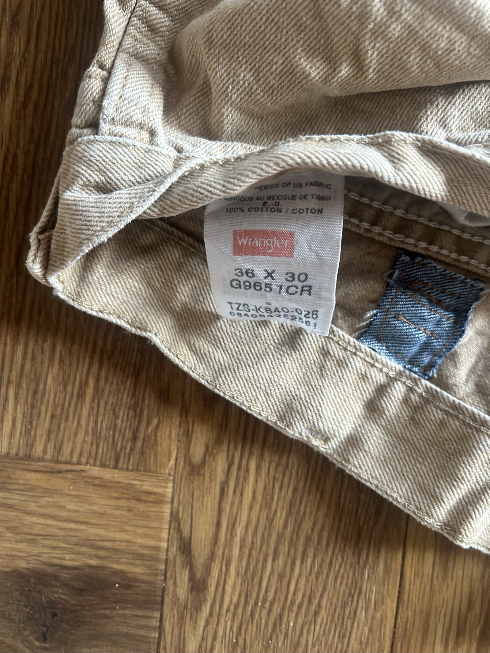 Wrangler Beige Cotton Denim Shorts 36 Waist image 2