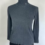 Ralph Lauren Women Grey Ribbed Turtle Neck Jumper M
