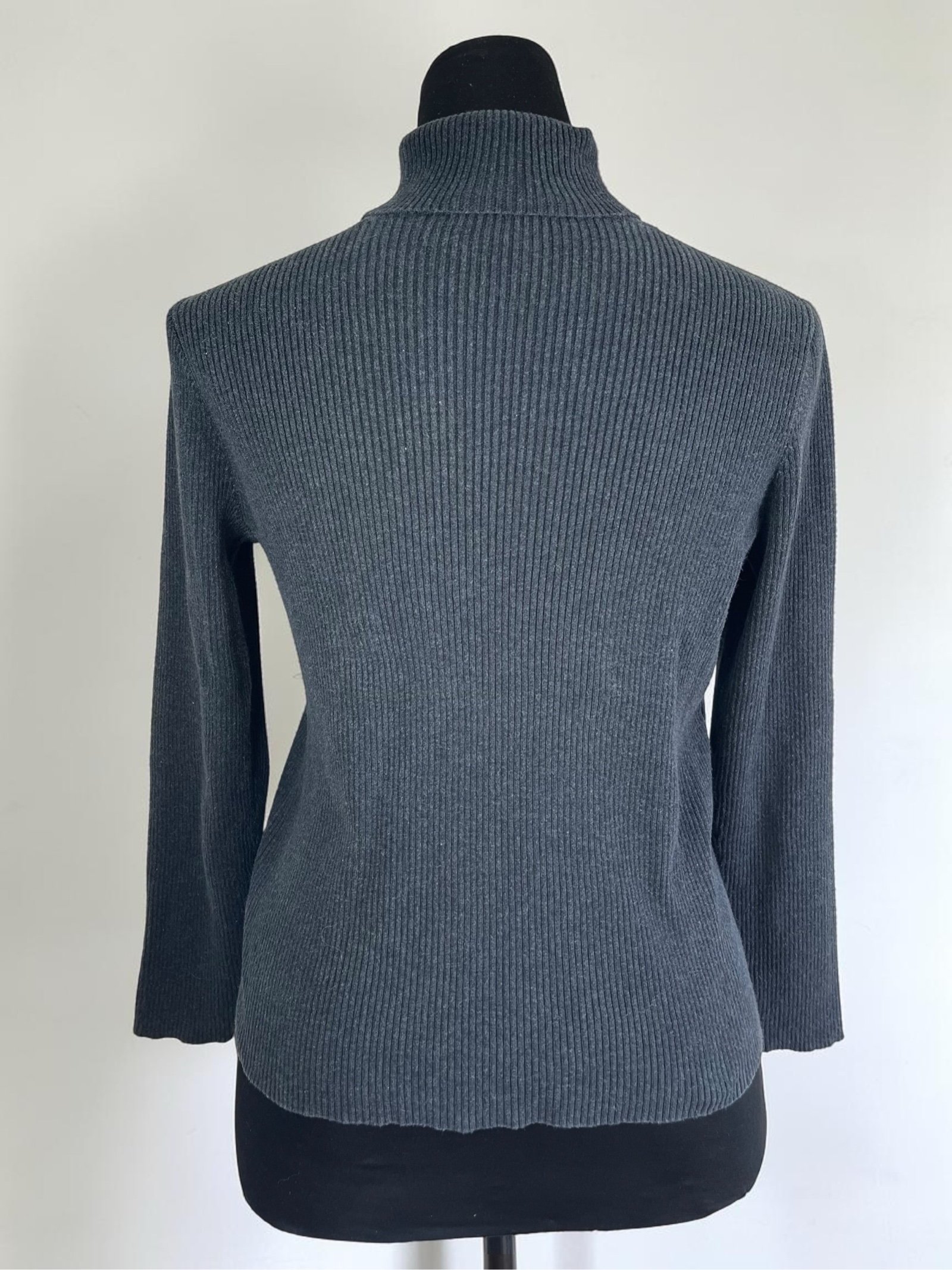 Ralph Lauren Women Grey Ribbed Turtle Neck Jumper M image 5