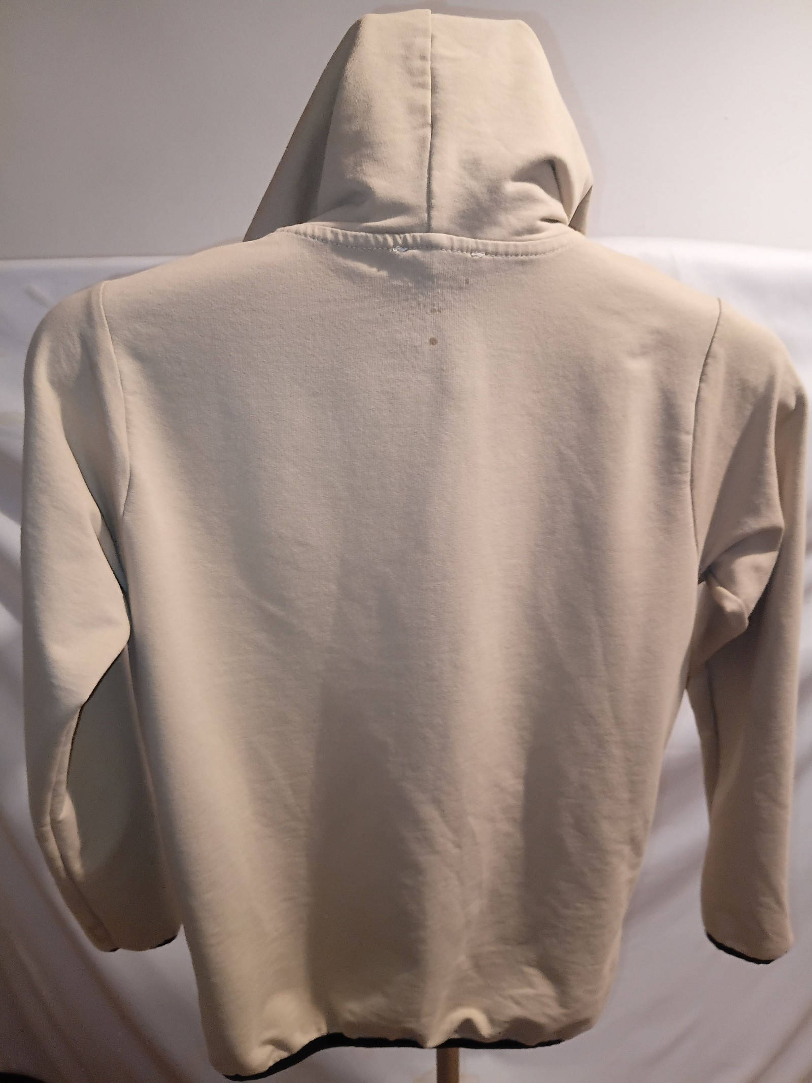 Nike Women's Beige & White Hooded Zip-Up Jacket Medium Cotton image 5