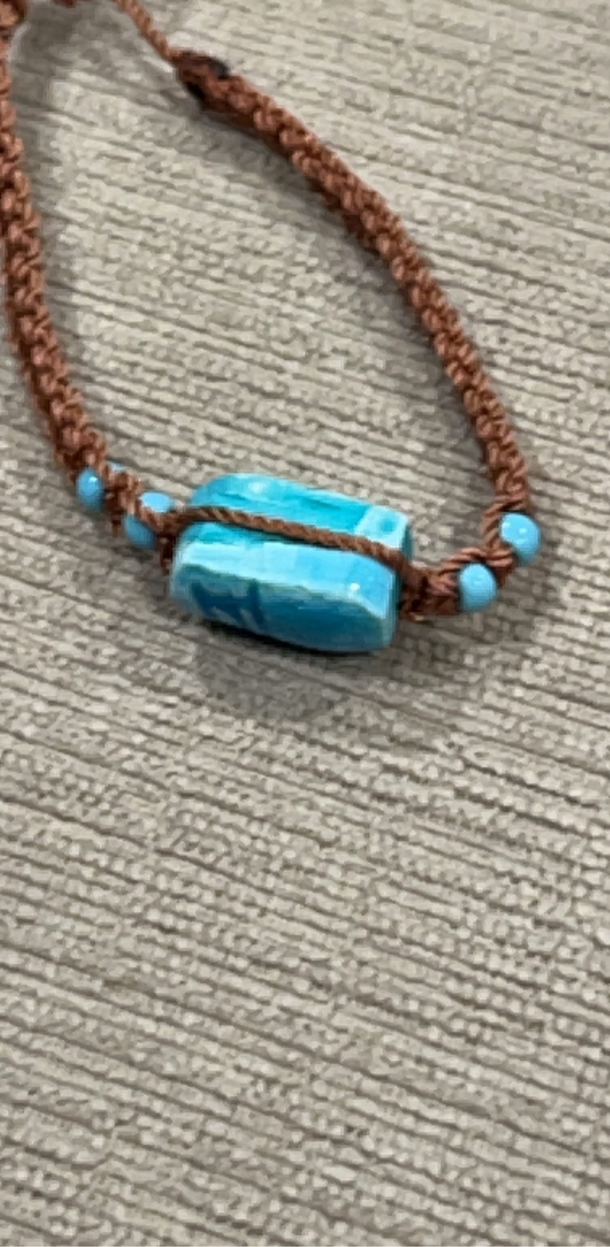 Boho Brown & Turquoise Beaded Bracelet & Earrings Set image 4