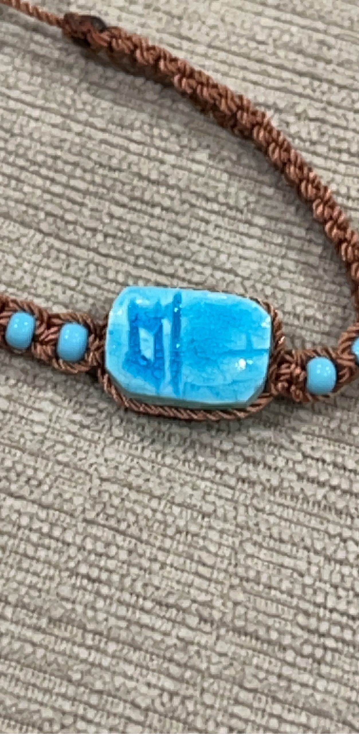 Boho Brown & Turquoise Beaded Bracelet & Earrings Set image 5