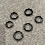 6 Black & hematite Rings