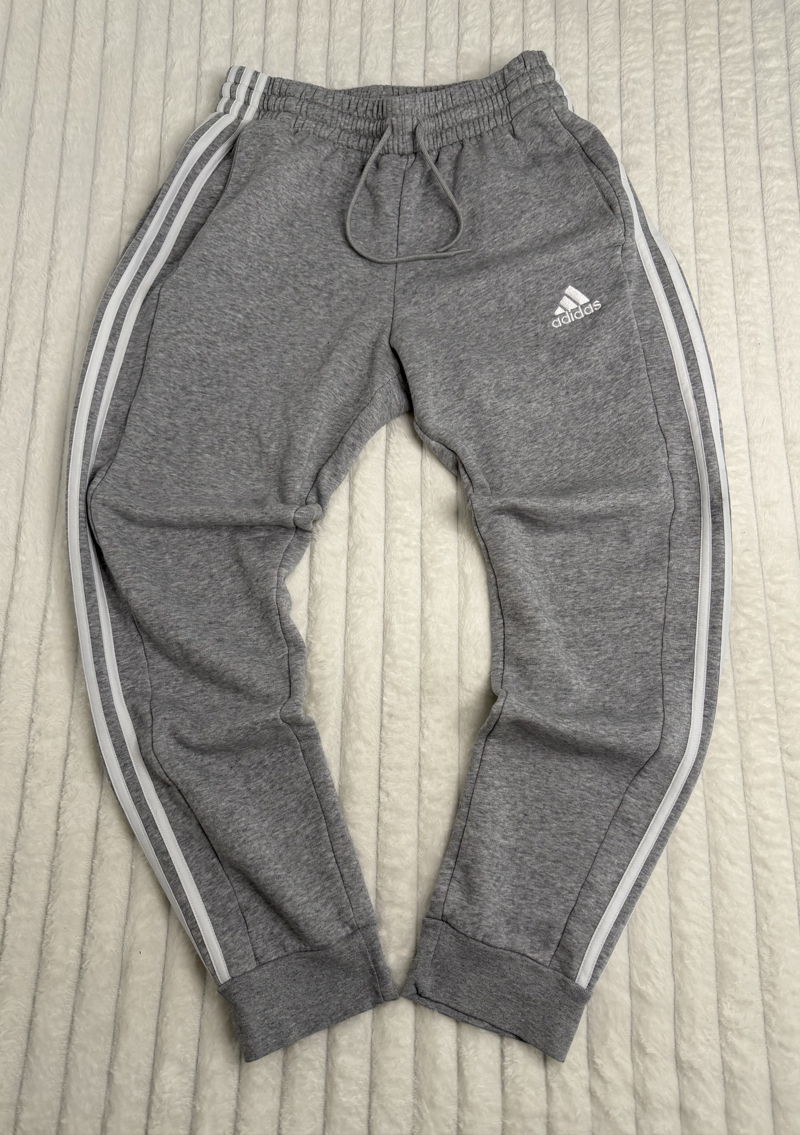 Adidas Grey & White Men's Joggers Medium Cotton Sweatpants image 2