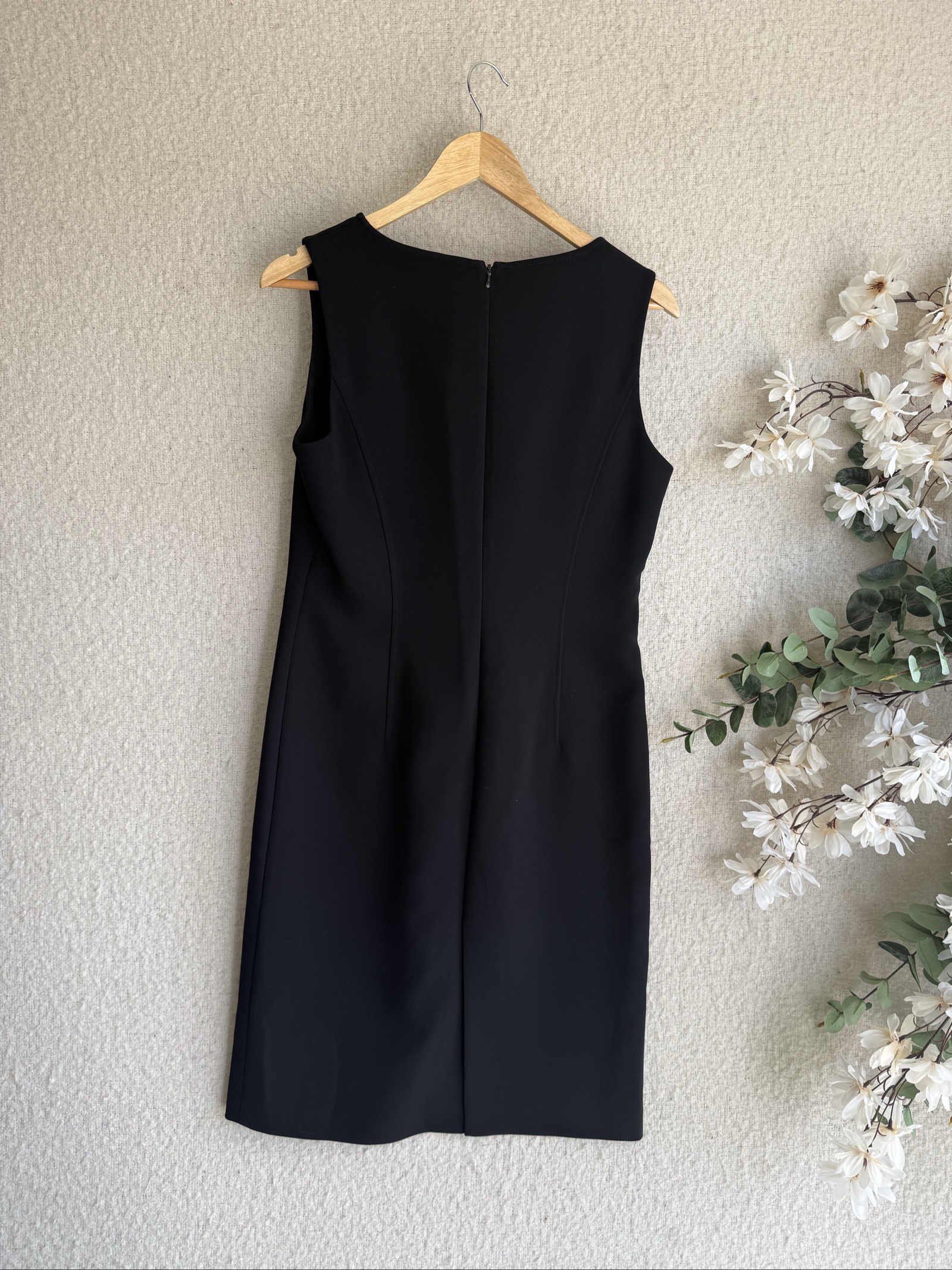 Platinum Black Sleeveless Sheath Dress UK 12 Classic Office Dress image 4