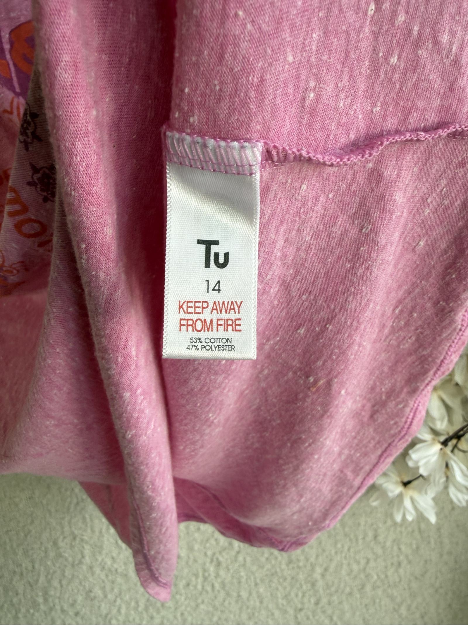 Tu Pink Peace & Love Racerback Vest Top UK 14 Casual Summer Graphic image 6
