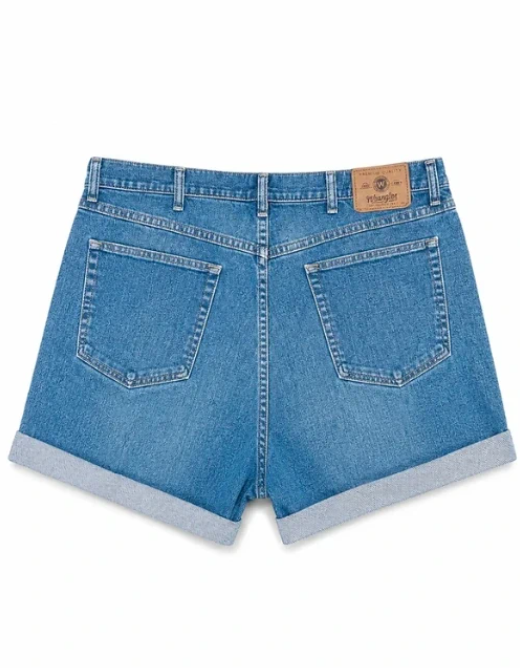 Wrangler denim shorts faded blue wash and cuffs 40"