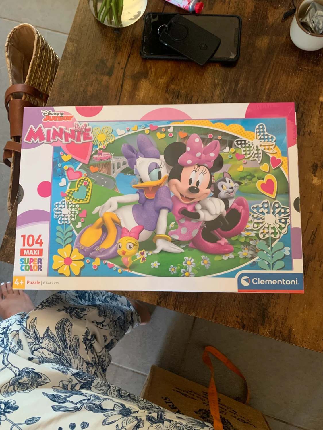 Clementoni Disney Minnie Mouse Puzzle 104 pièces Maxi Super Color 62x42 cm