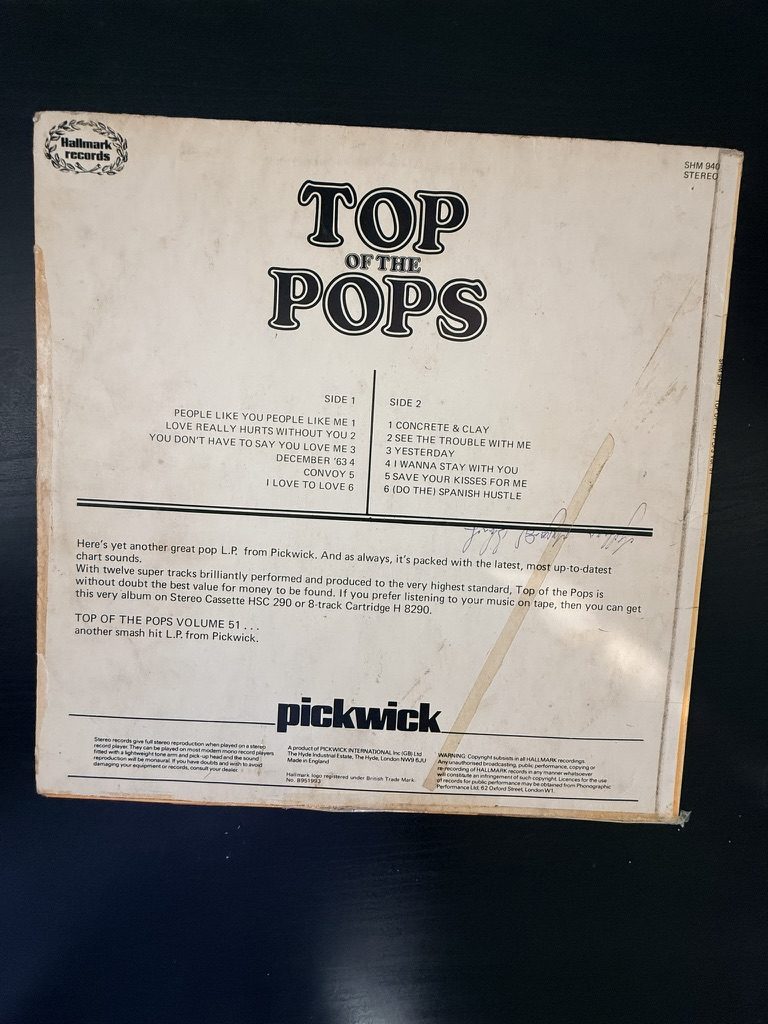 Top of the Pops Pickwick Vinyl LP Album Vol 51 image 2