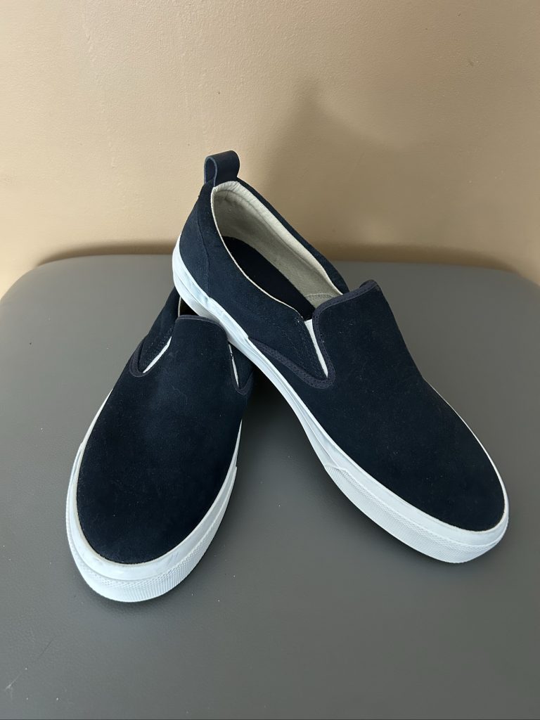M&S Navy Suede Slip-On Shoes UK 11 Freshfeet Technology Men