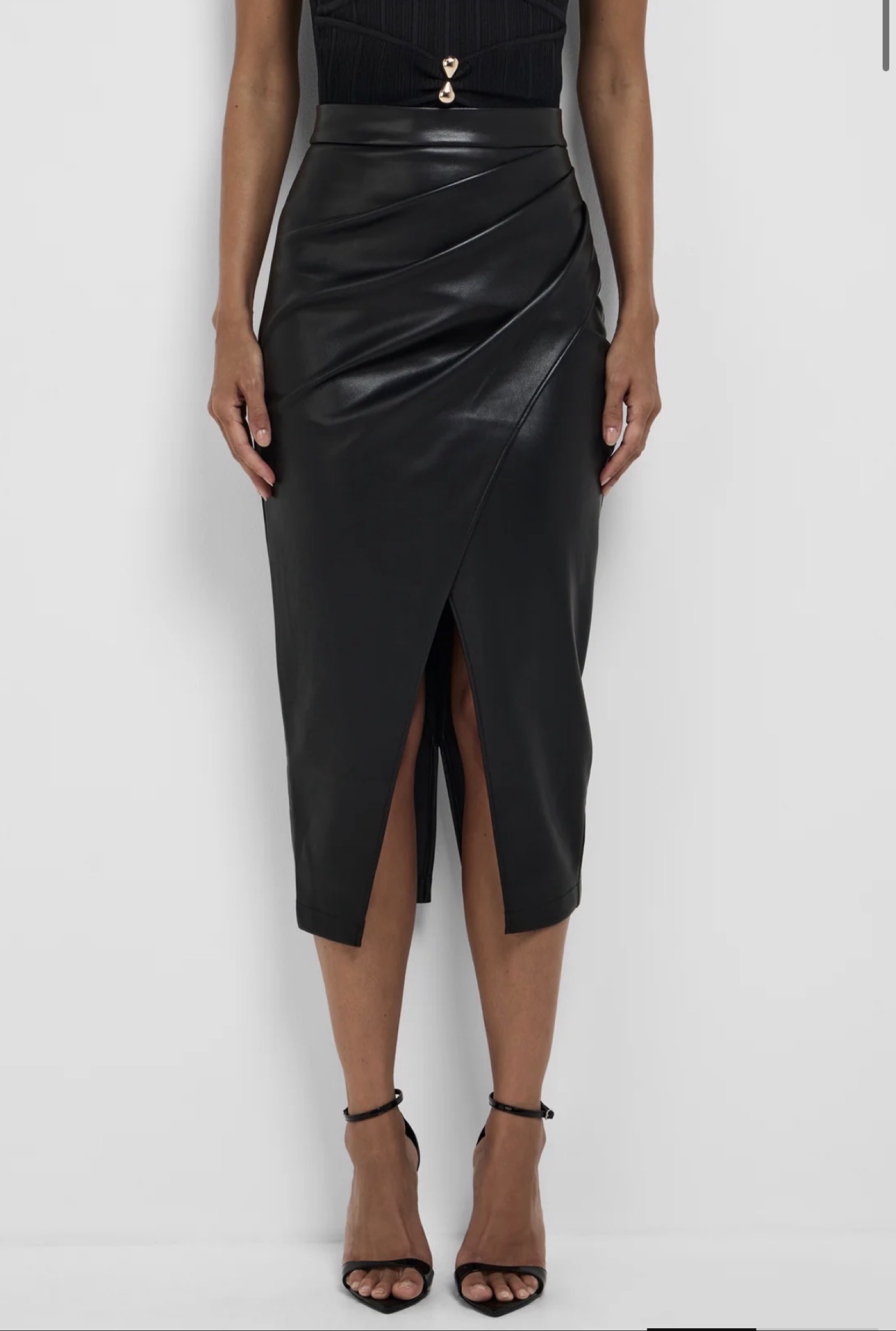 Sheike Sz 10 Gotham faux leather skirt BNWT