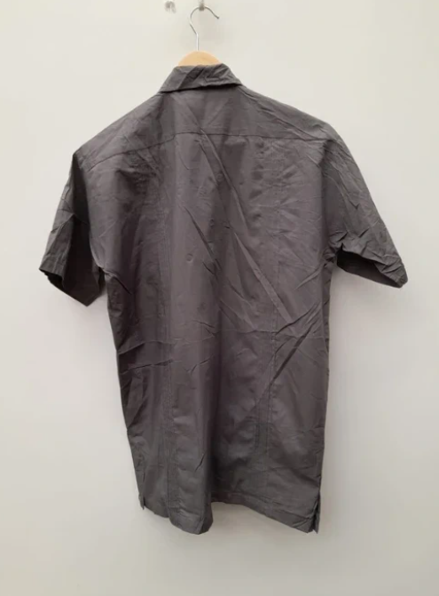 Chic Elegance Grey Embroidered Men's Shirt S image 7