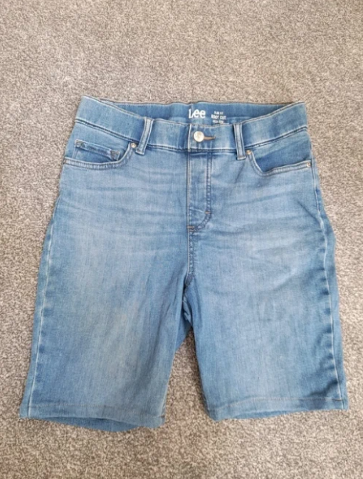 Lee Slim Fit Boot Cut High Rise Denim Shorts 30" image 4