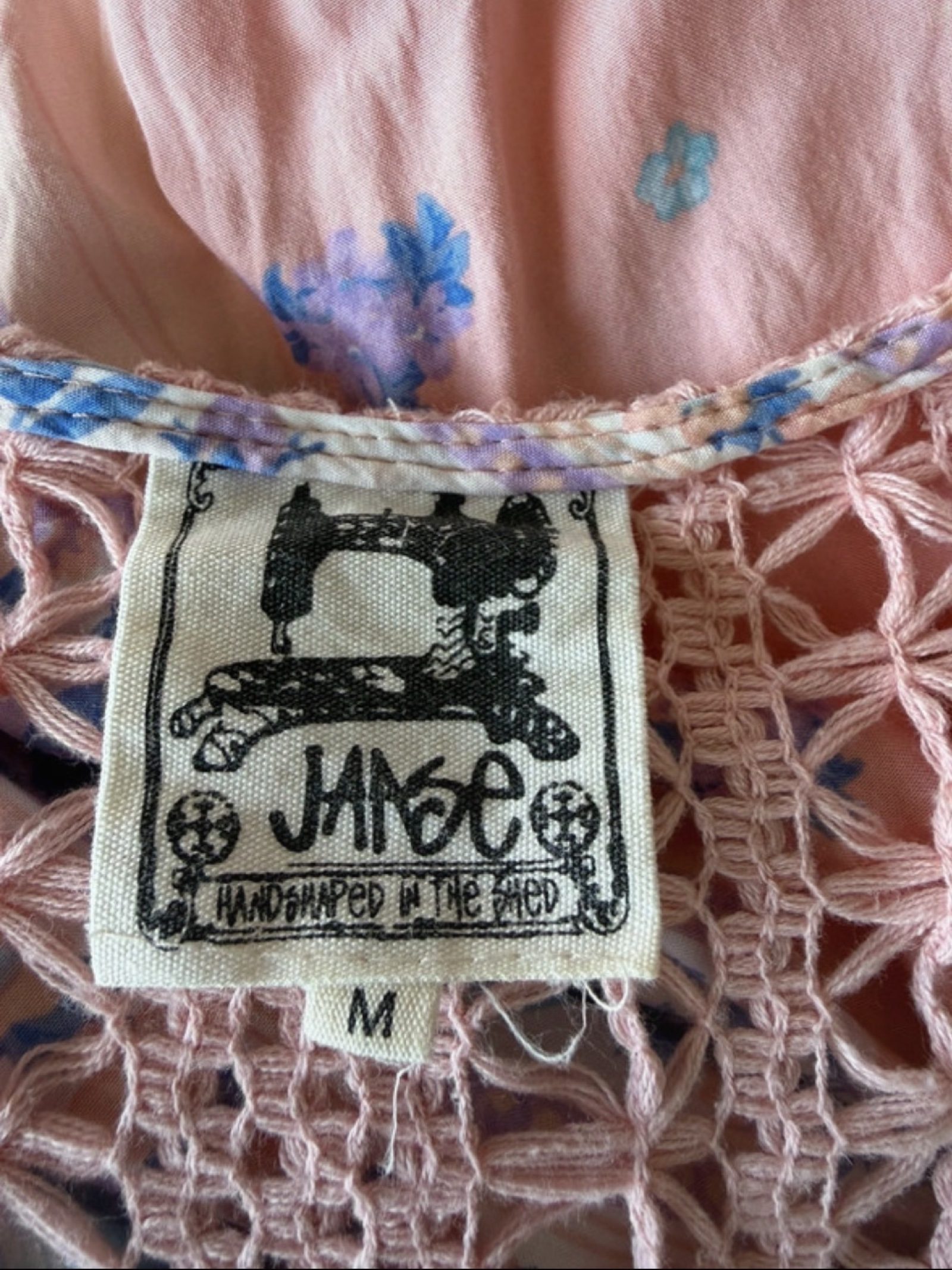 Jaase Sz M Women's Pastel pink and blue boho maxi dress image 4