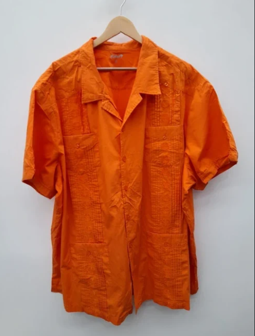 KS Island Orange Short Sleeve Shirt Embroidered 4XL image 6