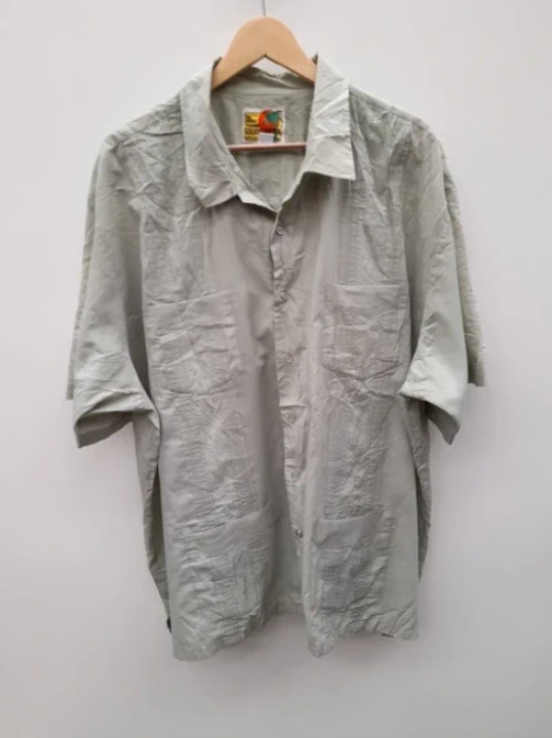 Haband Guayabera Light Grey Shirt Embroidered 3X image 6