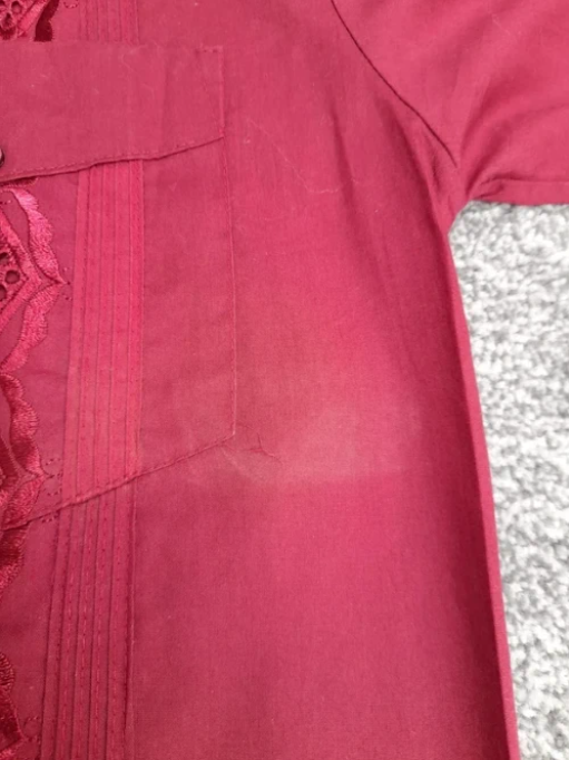 Chic Elegant Burgundy Embroidered Shirt L image 2