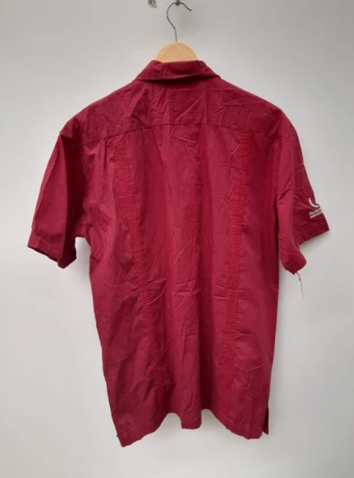 Chic Elegant Burgundy Embroidered Shirt L image 8