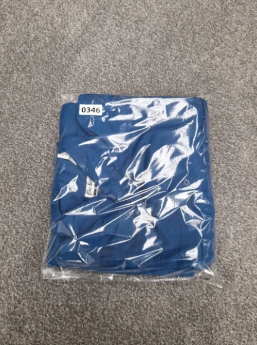 Chic Elegant Blue Embroidered Shirt Short Sleeve XL image 6