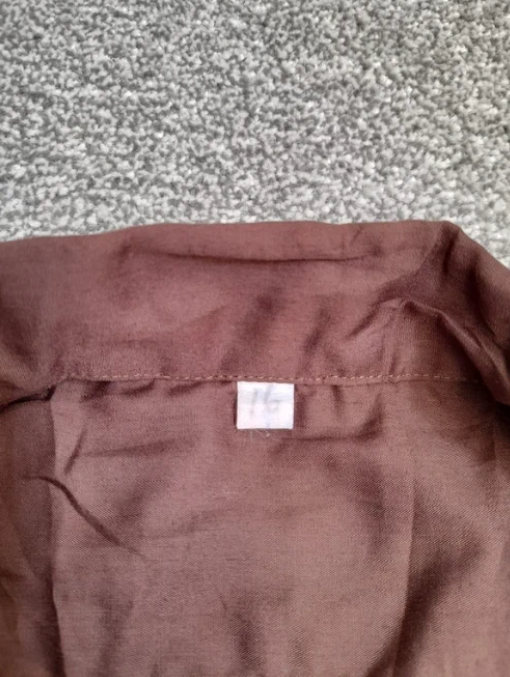 Brown Embroidered Short Sleeve Shirt XL image 2