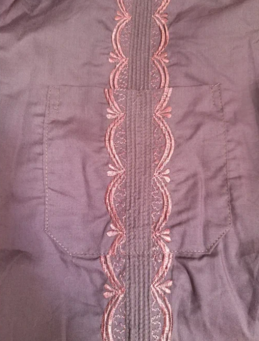 Brown Embroidered Short Sleeve Shirt XL image 3