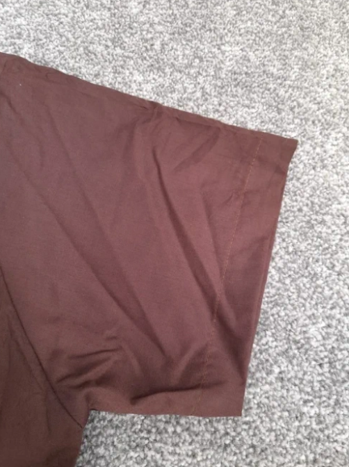 Brown Embroidered Short Sleeve Shirt XL image 6