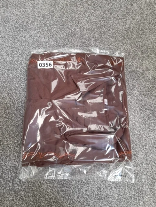 Brown Embroidered Short Sleeve Shirt XL image 7