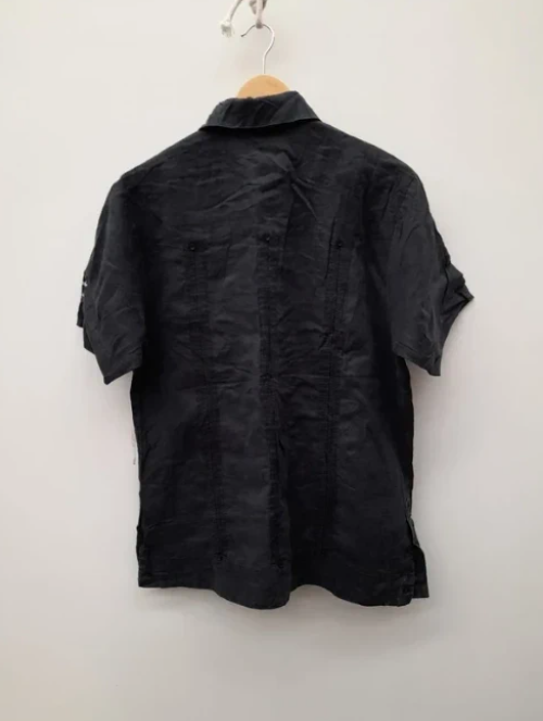 Mojito Black Linen Shirt Tito's Vodka Embroidered M image 6