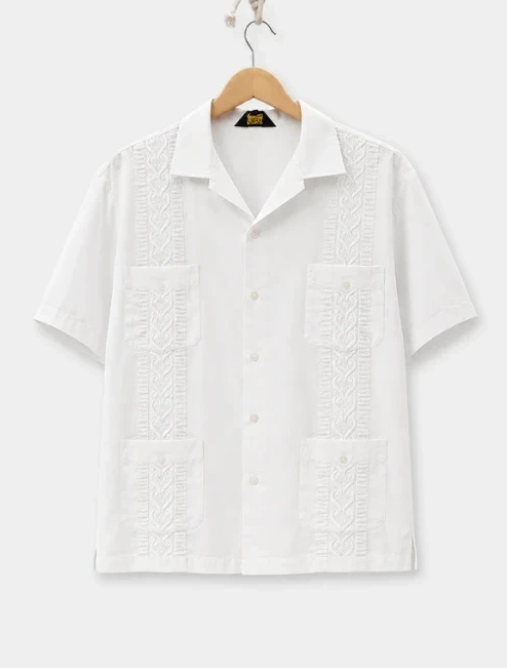 Juan Carlos White Guayabera Shirt Classic Embroidered XL