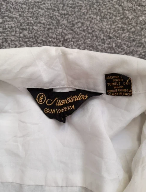 Juan Carlos White Guayabera Shirt Classic Embroidered XL image 2