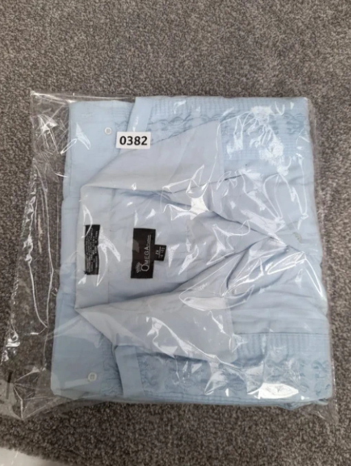 Omega Light Blue Embroidered Cuban Shirt 2X image 7