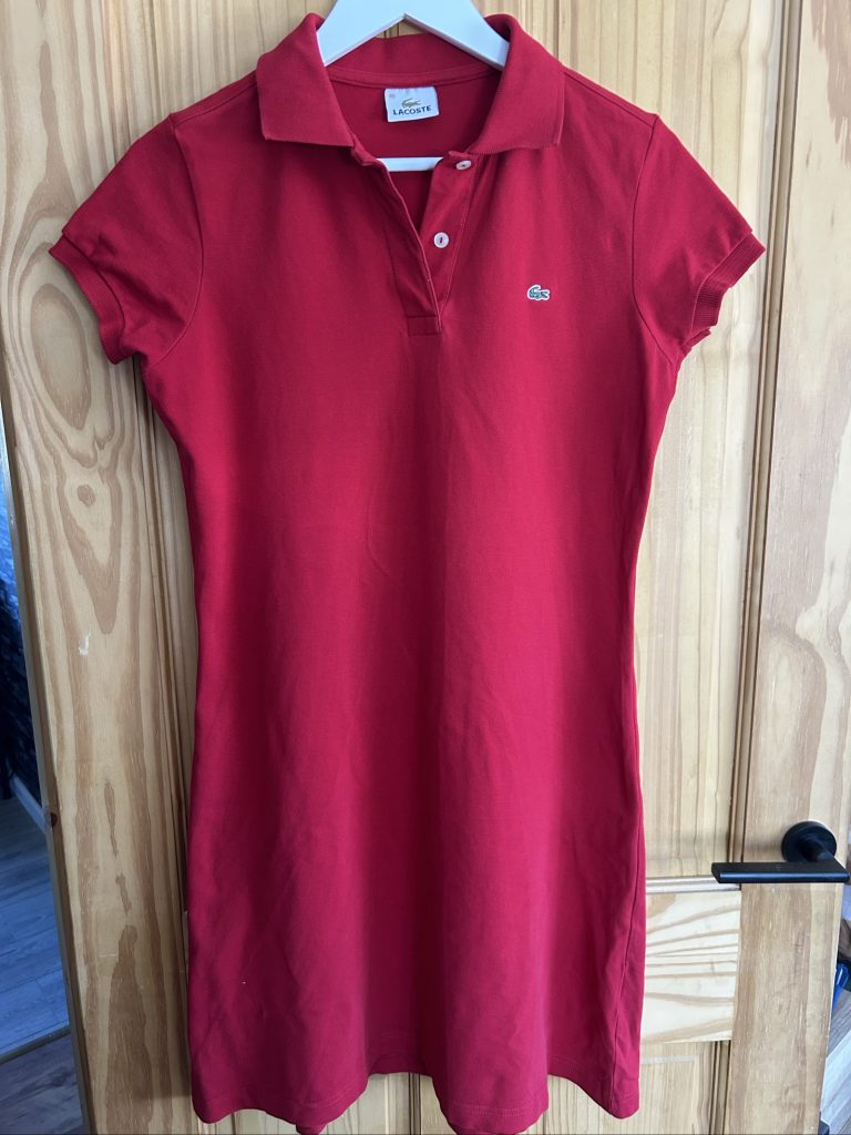 Lacoste Women's Red Cotton Polo Dress Size 40