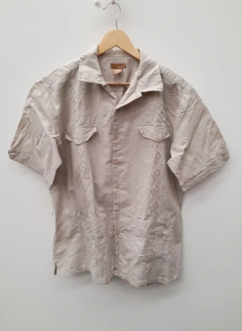 Bruno Beige Embroidered Shirt Large image 7