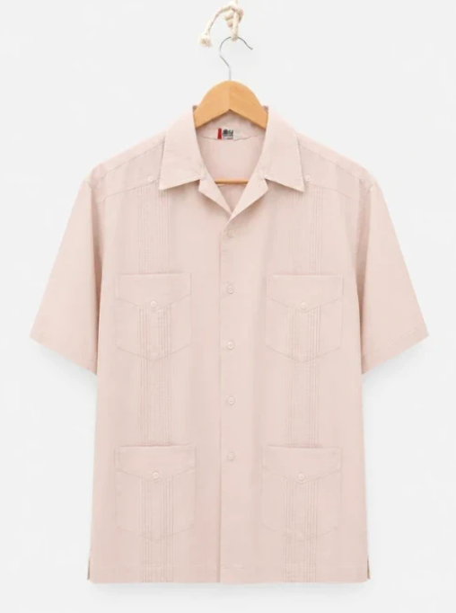 Numani Beige Cotton Short Sleeve Shirt Medium