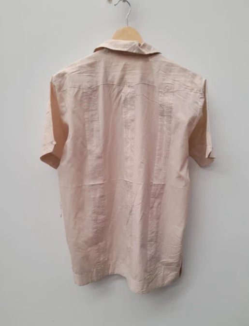 Numani Beige Cotton Short Sleeve Shirt Medium image 6