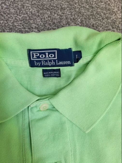 Polo Ralph Lauren cotton mesh polo shirt ,lime green,L image 4