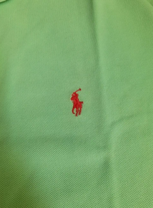 Polo Ralph Lauren cotton mesh polo shirt ,lime green,L image 5