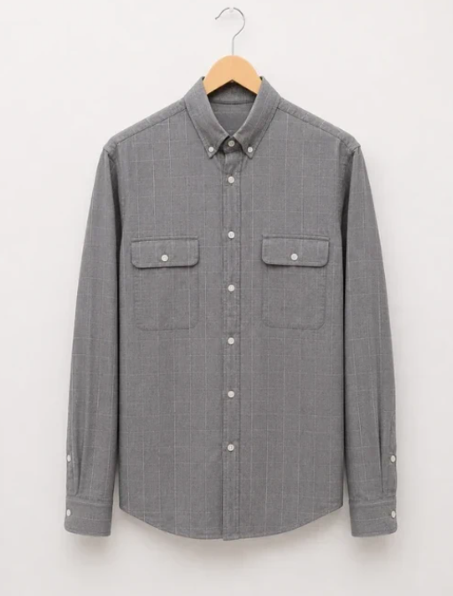 Polo by Ralph Lauren Grey Check Cotton Shirt Large